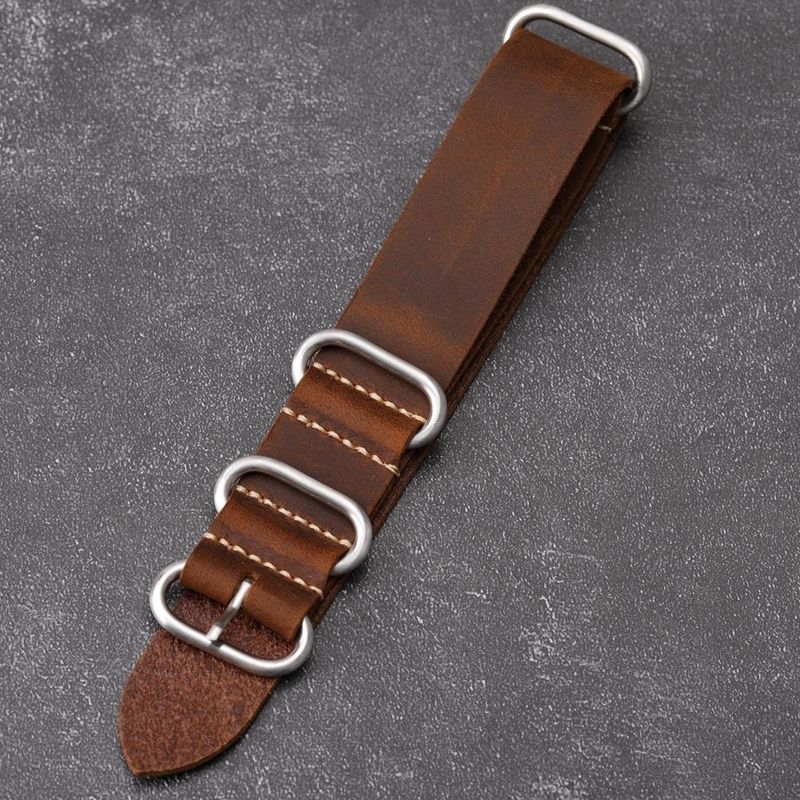 Brown Silver Buckle-18mm