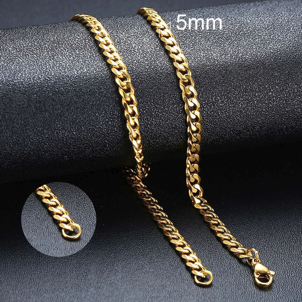 5mm Gold-Stainless Steel Necklace-24in