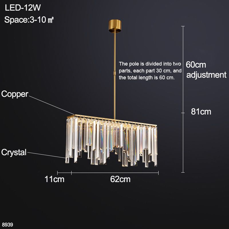 LED12W 62x11x81cm branco quente