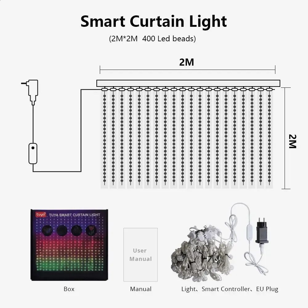 2mx2m 400leds-avec prise ue