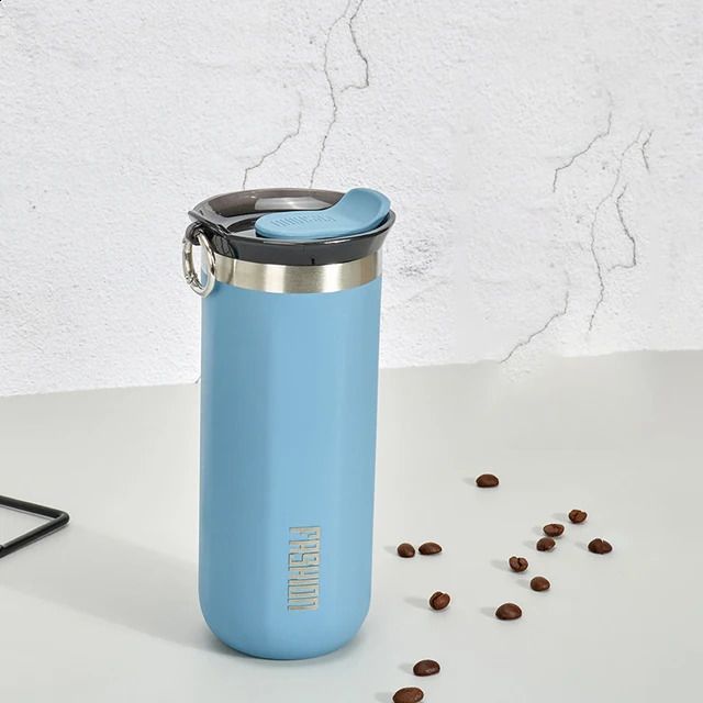 blue thermos cup