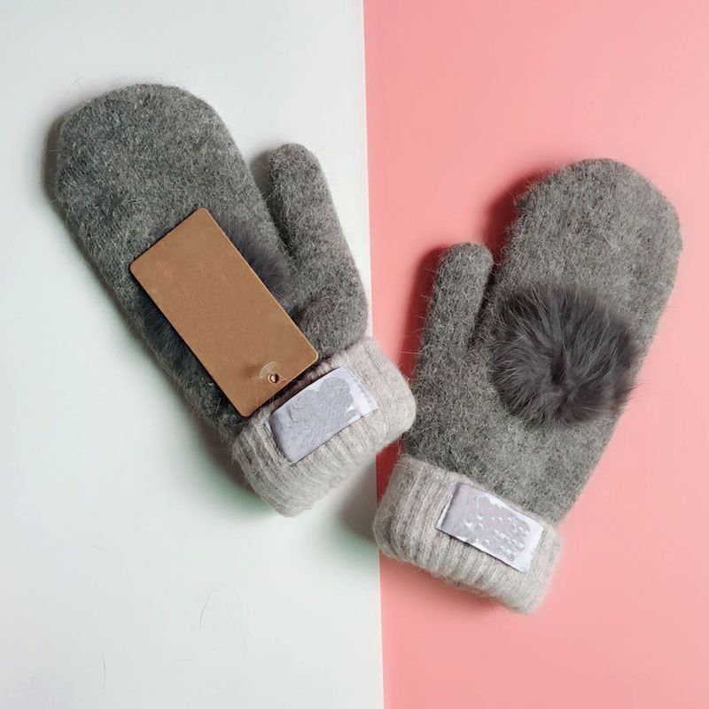 dark grey-Cotton velvet gloves