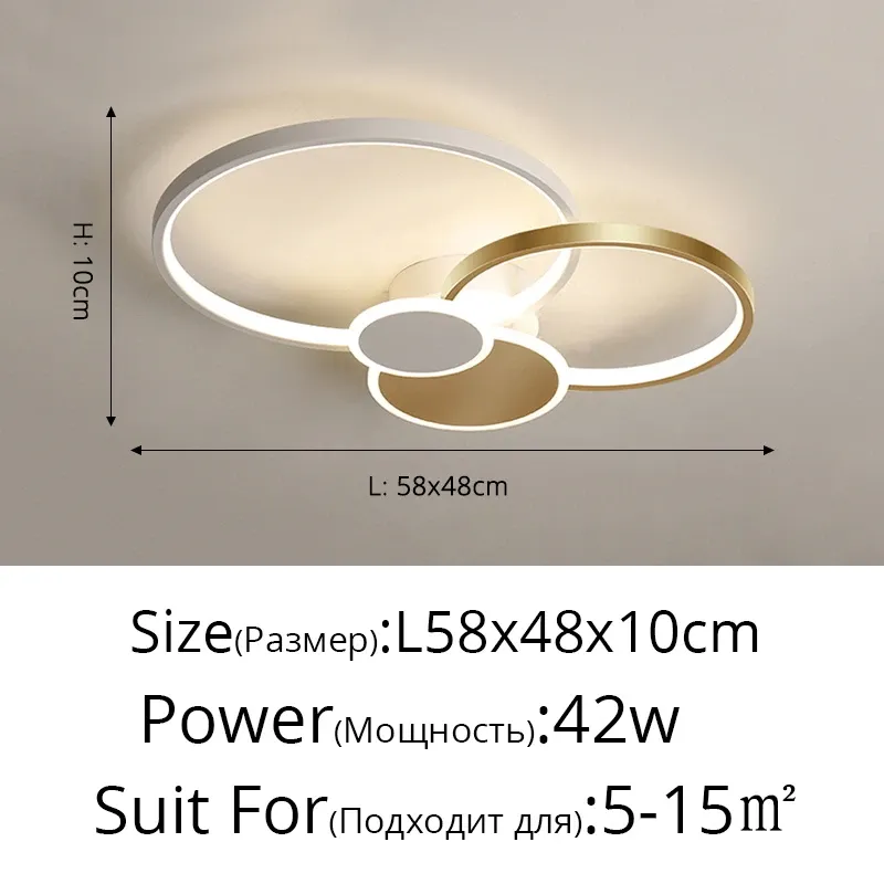 Ciepła biała bez zdalnego złota 58 cm 42 W