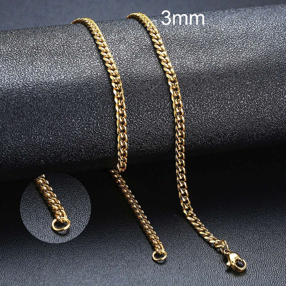 3mm Gold-Stainless Steel Necklace-16in