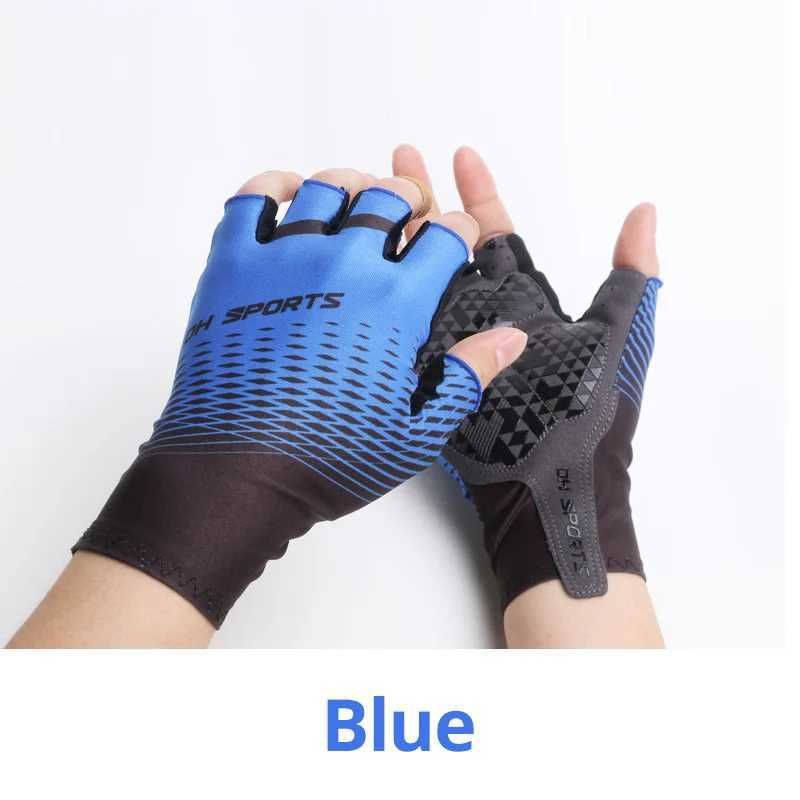 pół rękawiczki niebieskie