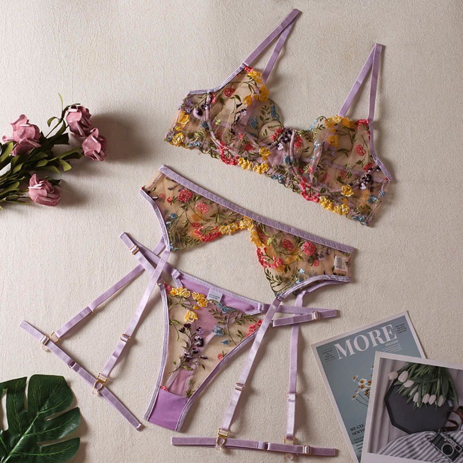 Set di reggiseno viola