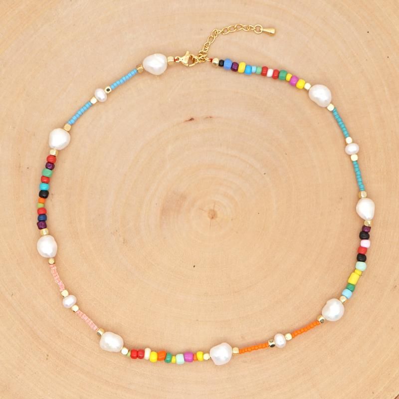 Anhänger Halsketten Yastyt 2023 Boho Sommer Strand Halskette Bunte Perlen Schmuck Handgemachte Perlen Süßwasserperle für_voghion.com