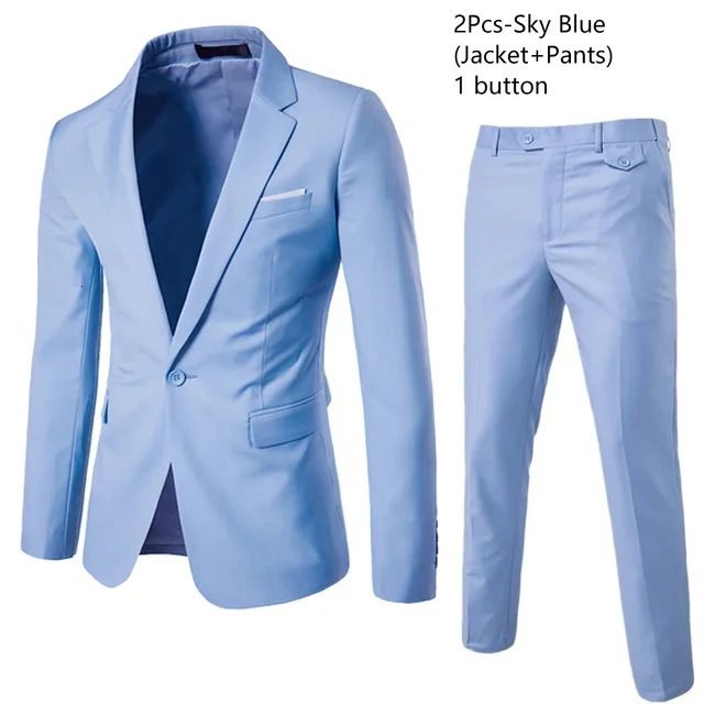 Sky mavi2 parçalı takım elbise