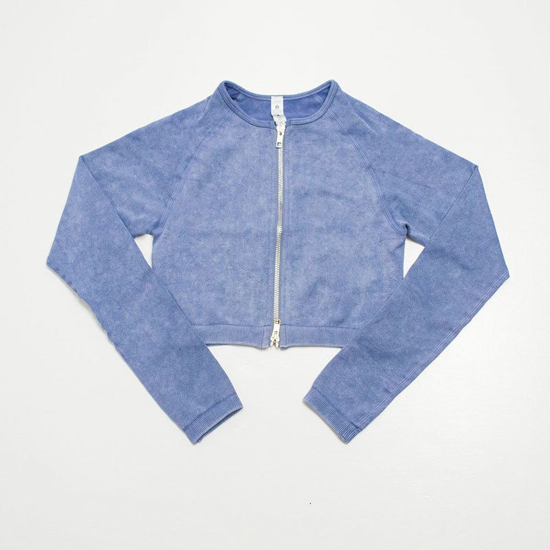 Blauwe crop top