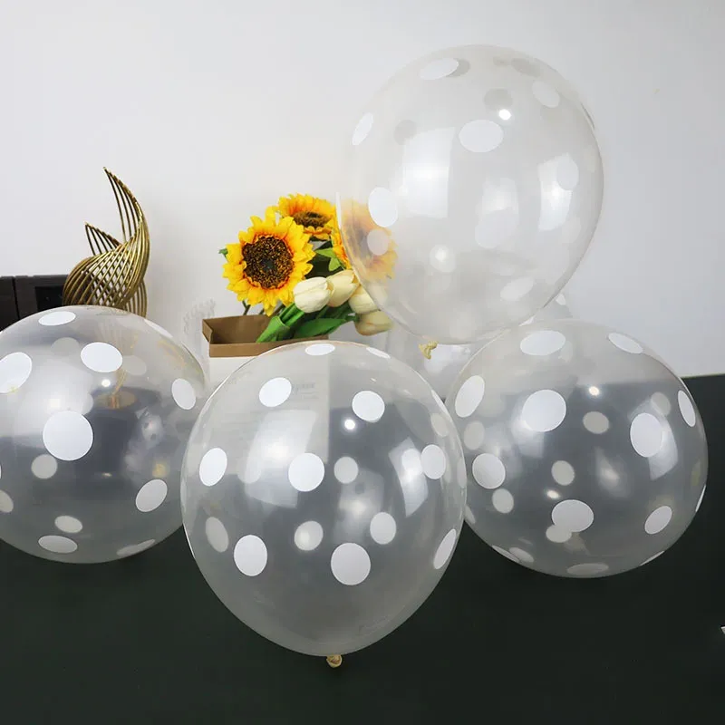 12inch 10 pcs polka dot white