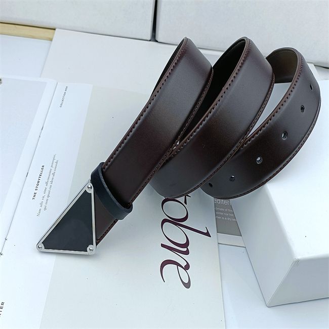 Brown smooth with silver buckle