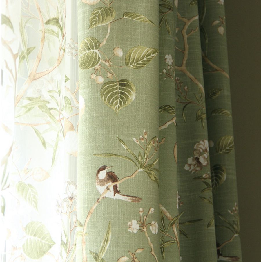 green curtains cloth