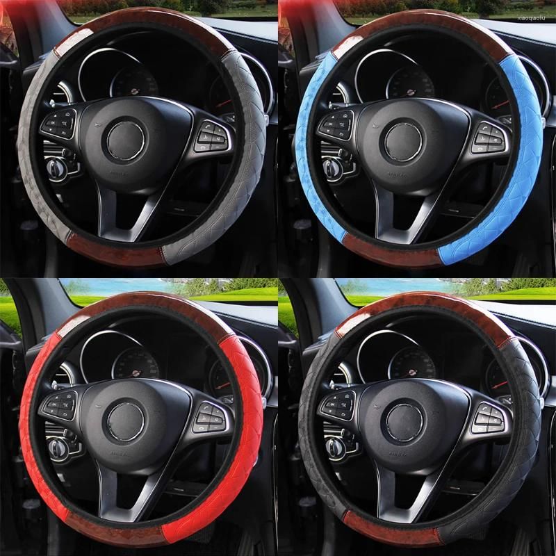 Steering Wheel Covers Universal Car Cover Wooden Pattern Auto