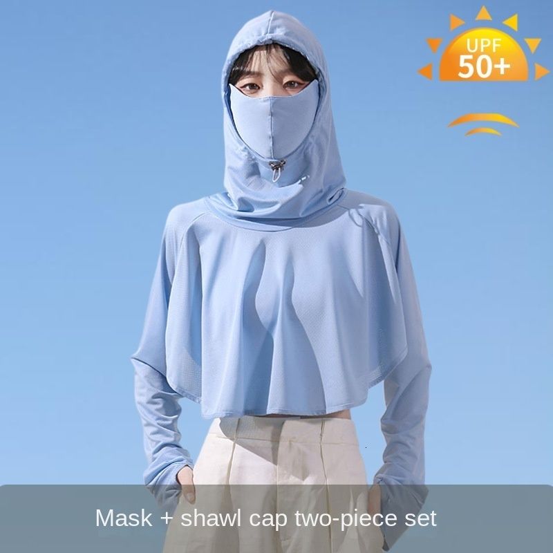 ijsblauw cape masker