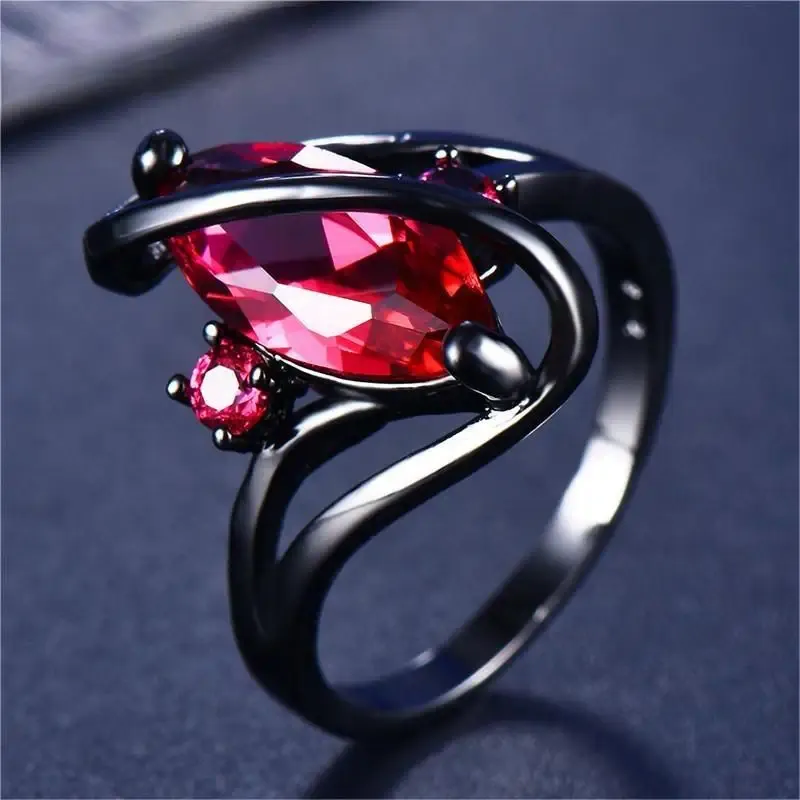 Black Gun Plated Garnet Red