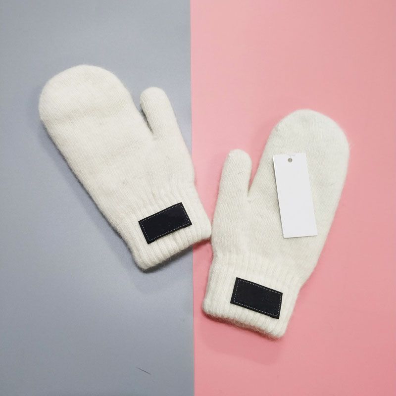 white-Plush gloves