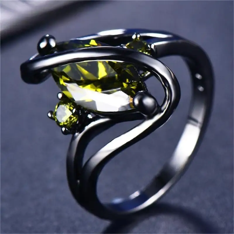 Black Gun Plated Olivine