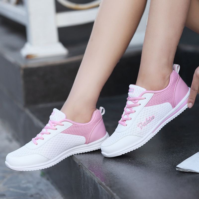 white pink shoes