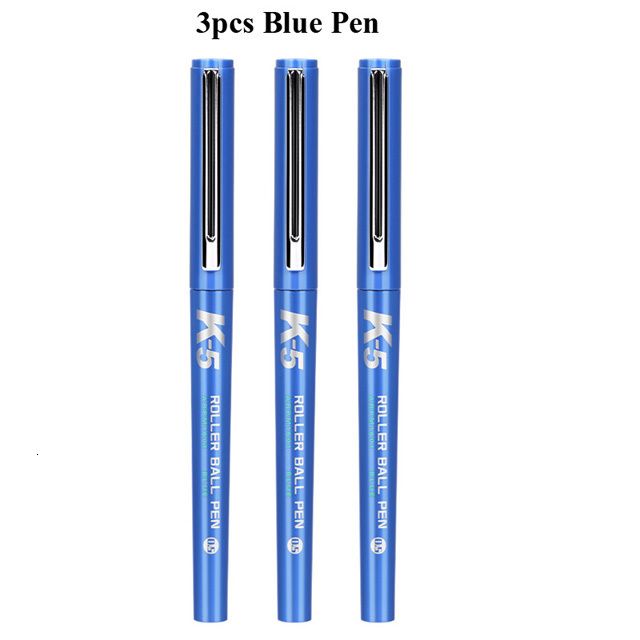 3 blauwe pen