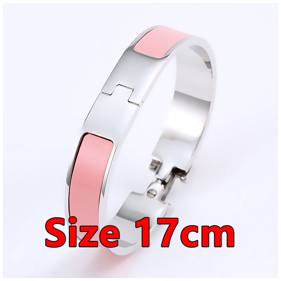 Zilveren roze armband 17 cm