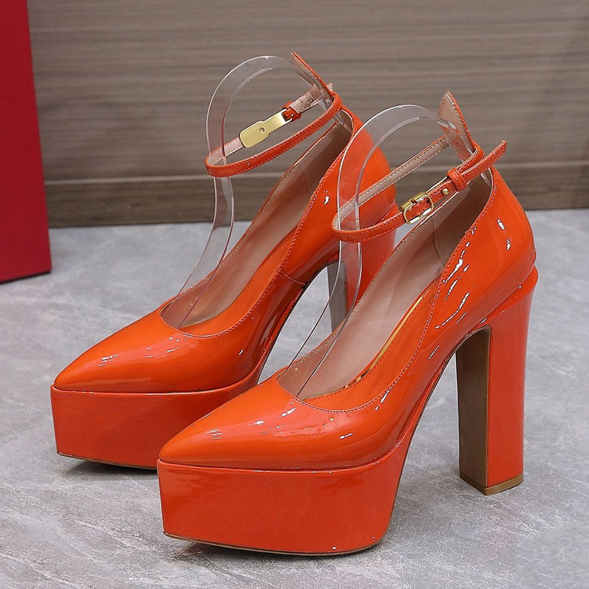 Tan platform block heels cheap