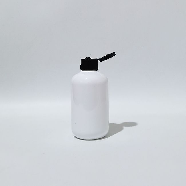 200 ml witte fles zwart plastic