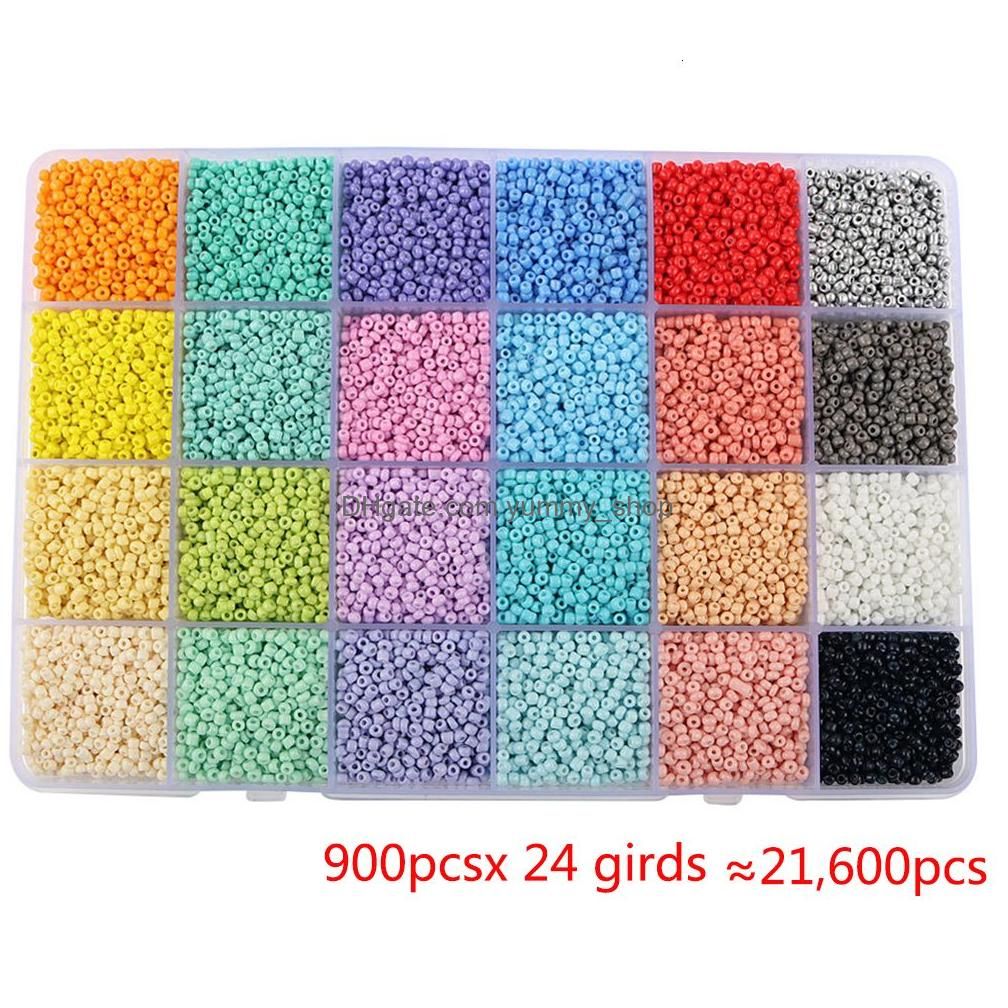 24 couleurs-perles de 16 à 2 mm