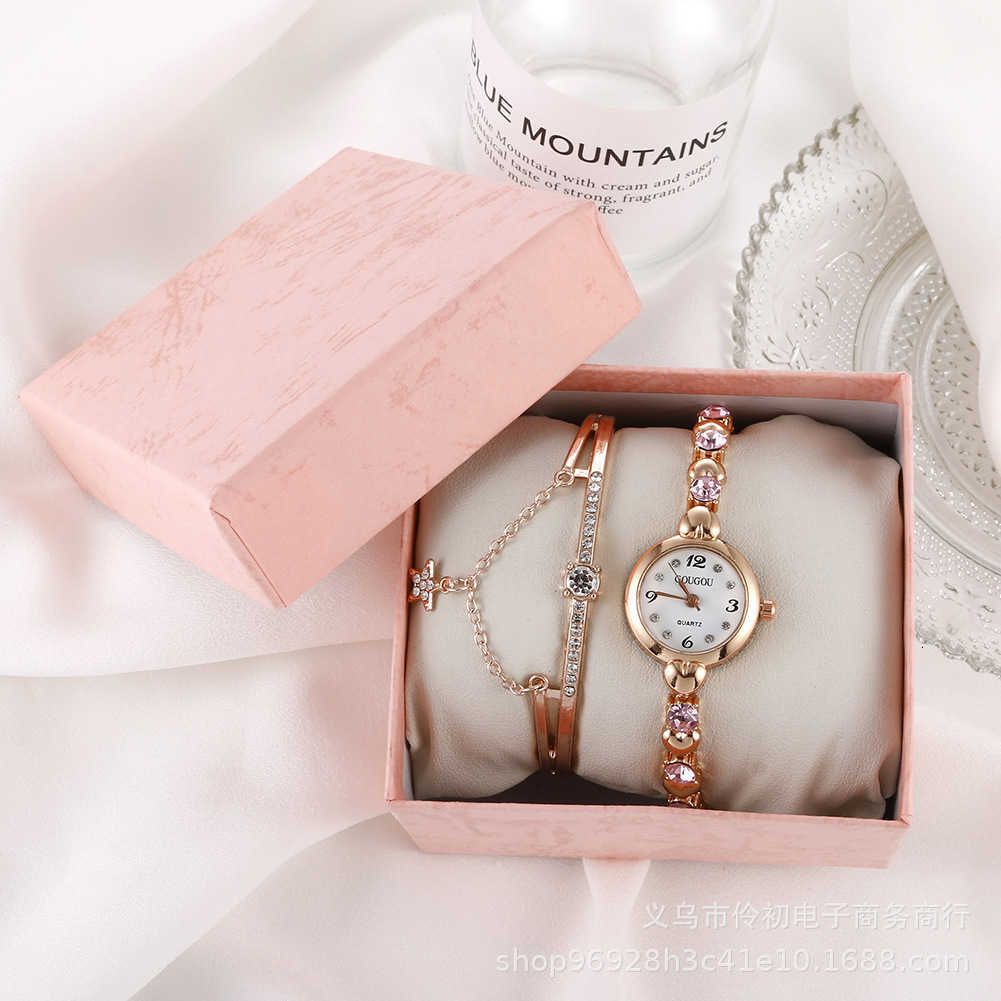 Mei Golden Pink Watch + Bracelet + Wat