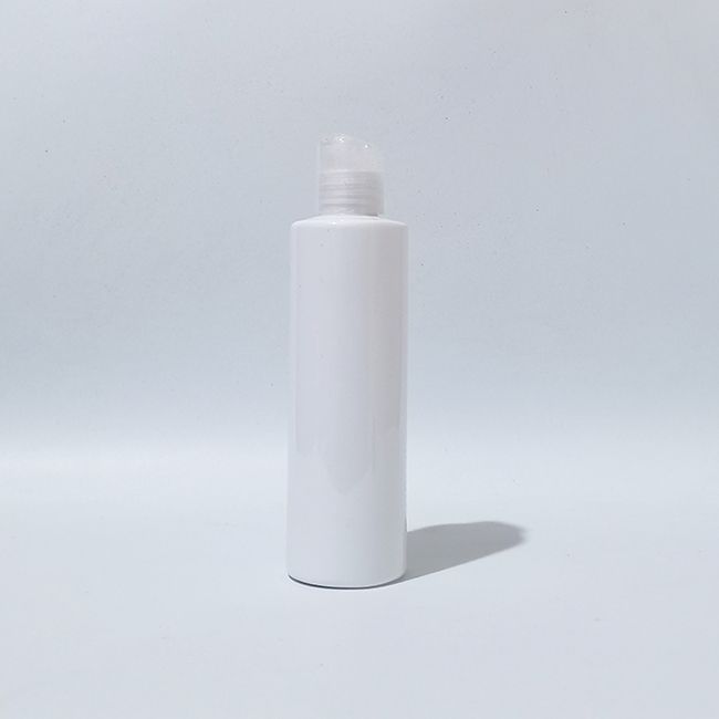 Plastica trasparente da 200ml bottiglia bianca