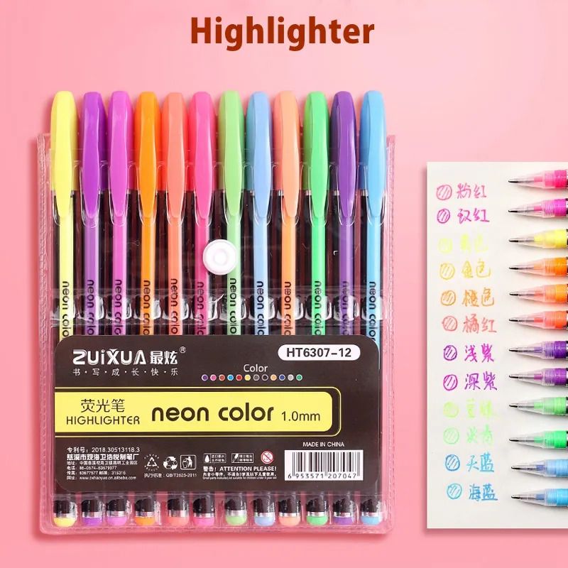 Stylo de surligneur 12pc