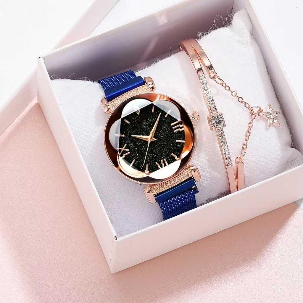 blue watch + bracelet + box