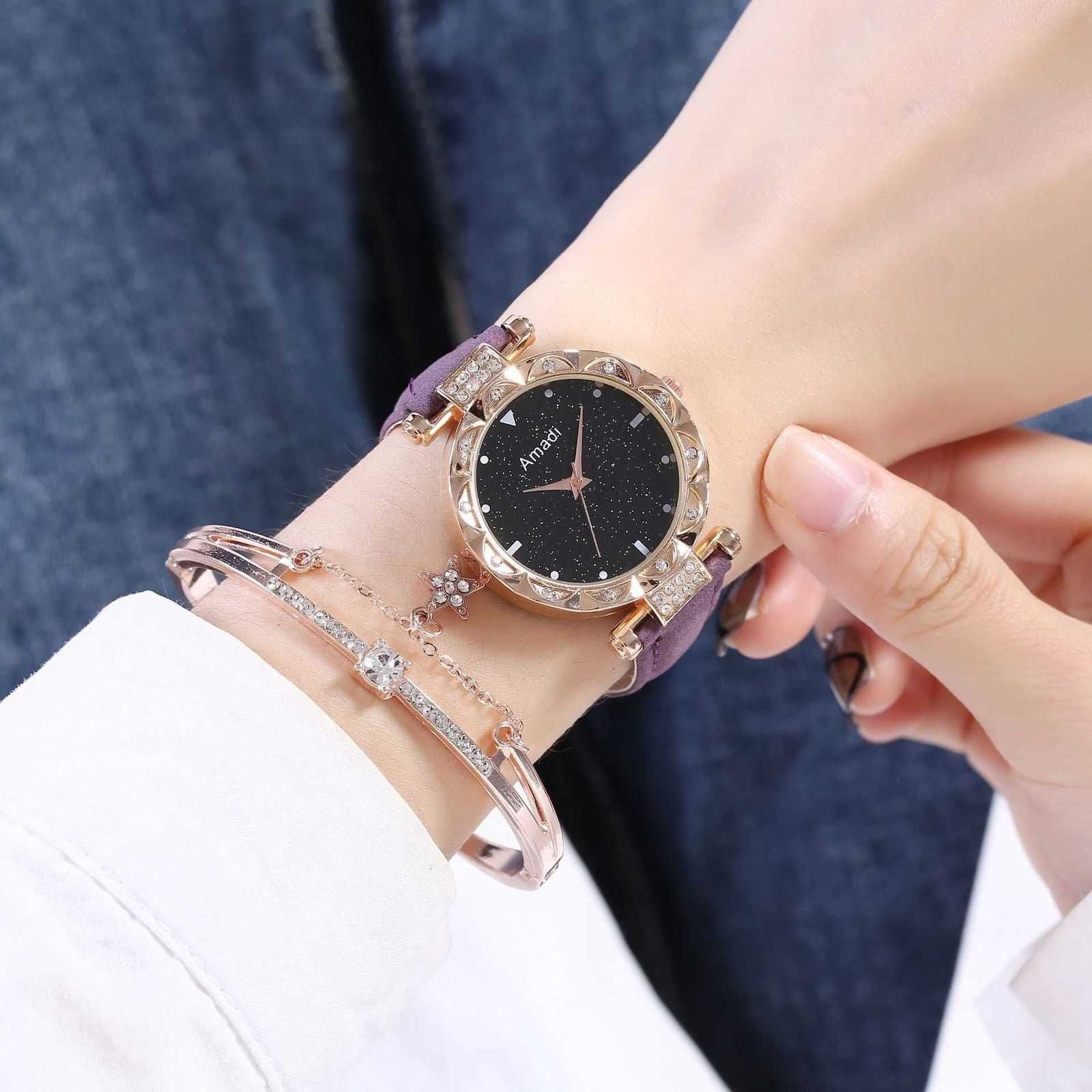 Montre violette + bracelet