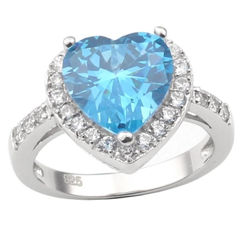 Rhodium plated China Blue Topaz