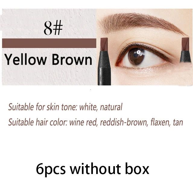 6pcs yellow brown