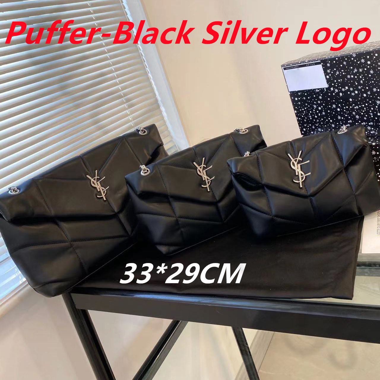 puffer-zwart zilver M