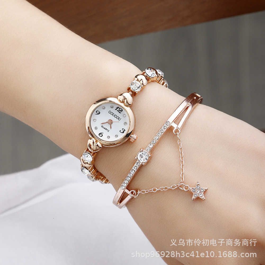 Mei Gold White Watch + Bracelet