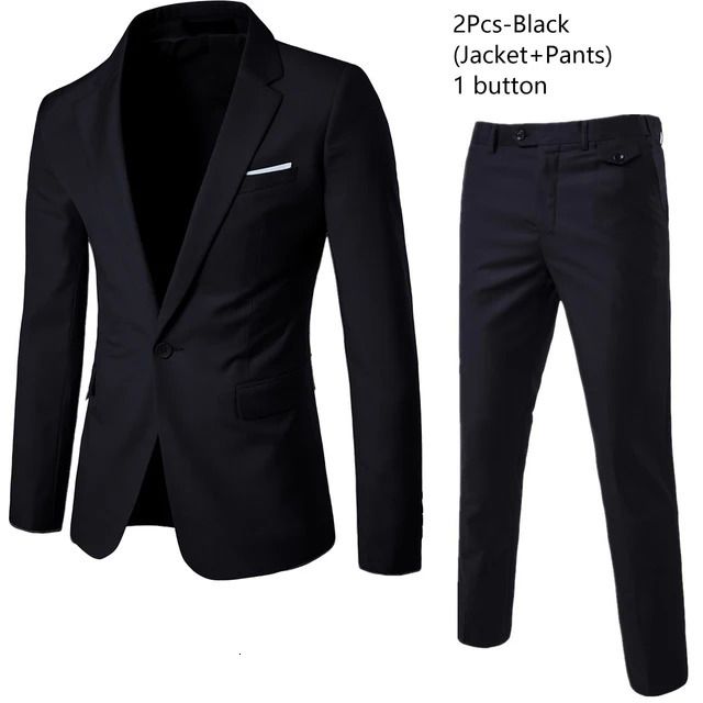 traje negro de 2 piezas