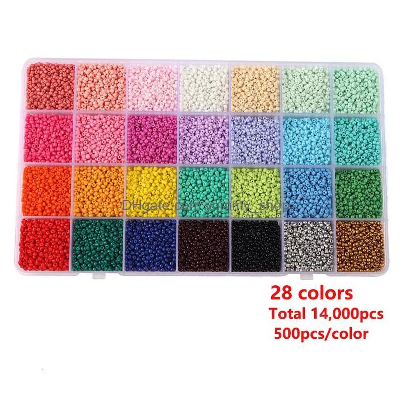 28 couleurs-perles de 2 mm