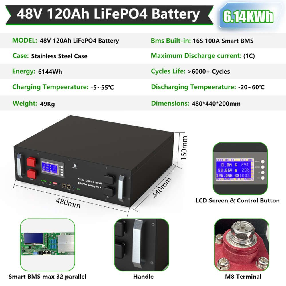 48V 120AH 6144WH