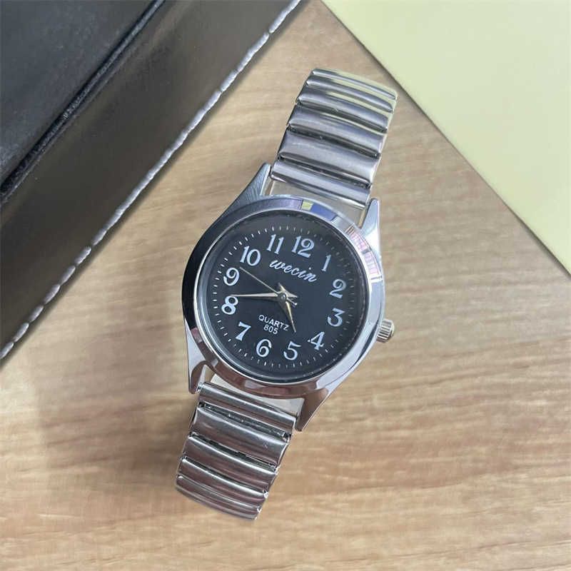 Silver Band Black Faced Women#039; s Watch