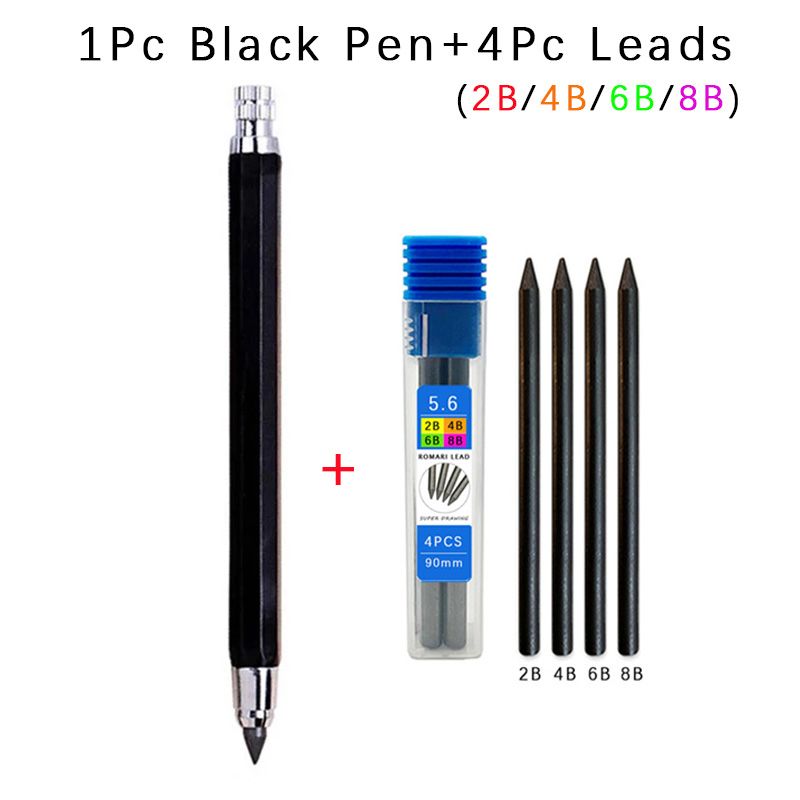 5.6 mm svart penna set