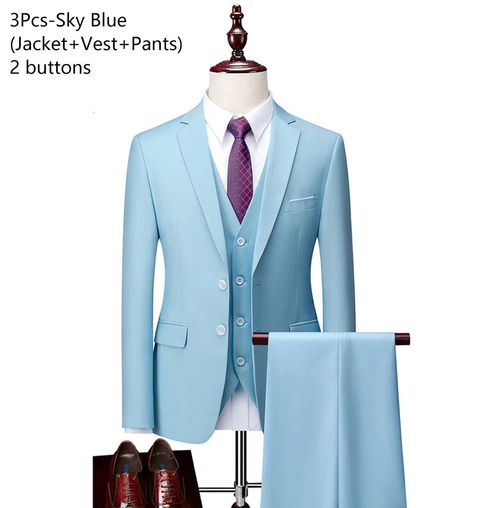 2 button sky blue