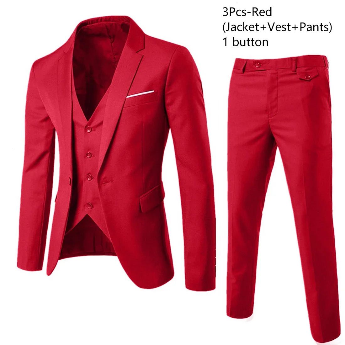 Красный 3-х частный костюм