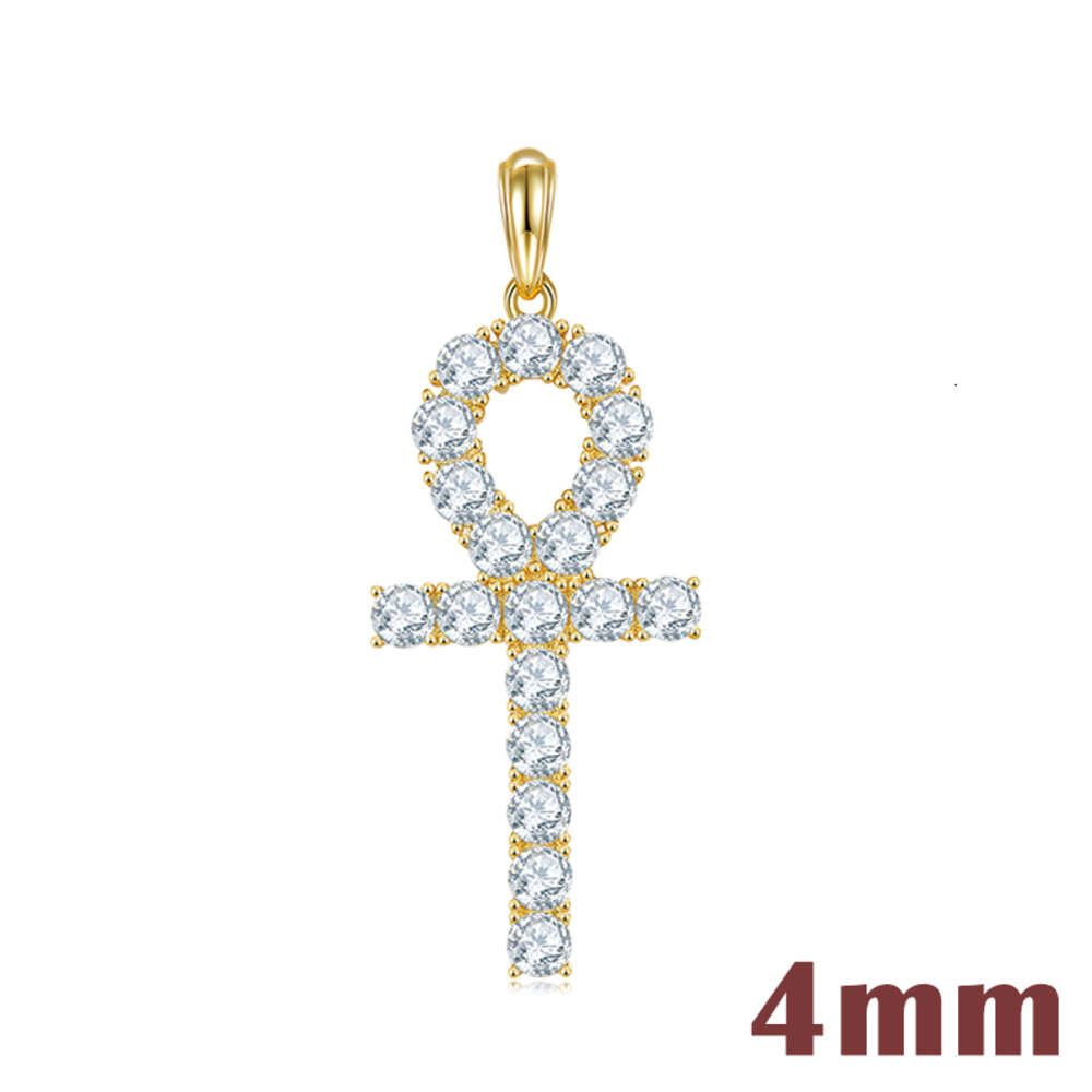 Gold Plated+4mm Moissanite