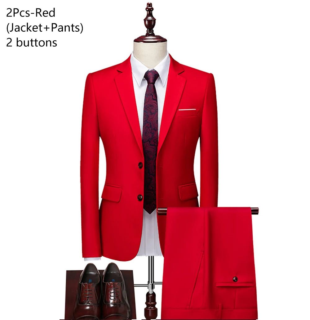 red 2-piece suit