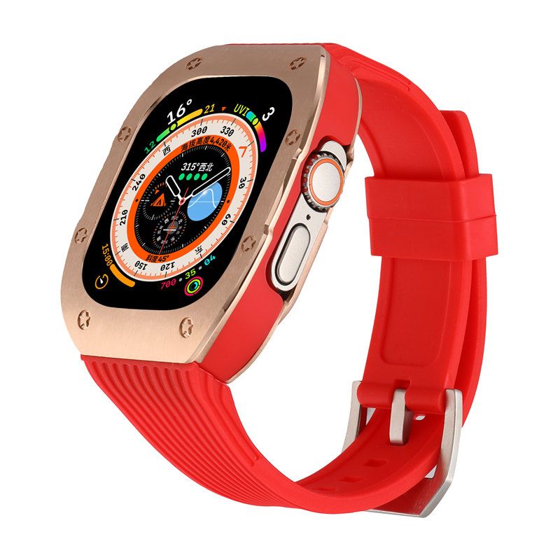 Rose Gold Case+Red Band