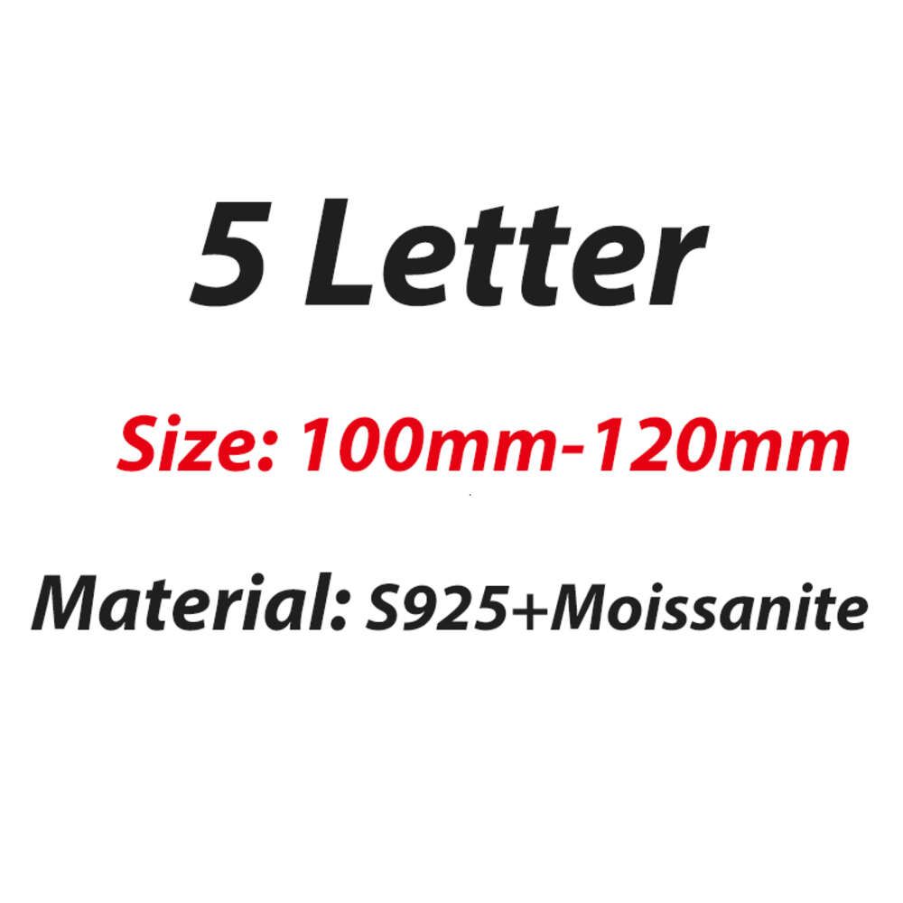 5 Letter-Silver+Moissanite