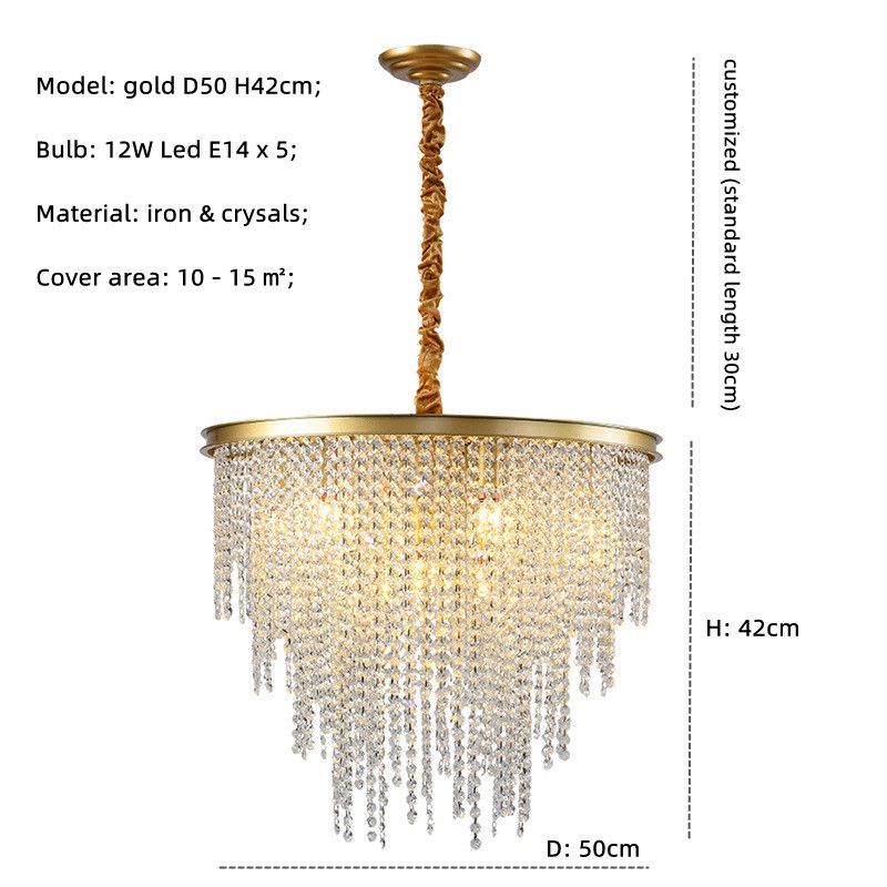 Luce bianca da 50 cm oro 6500K