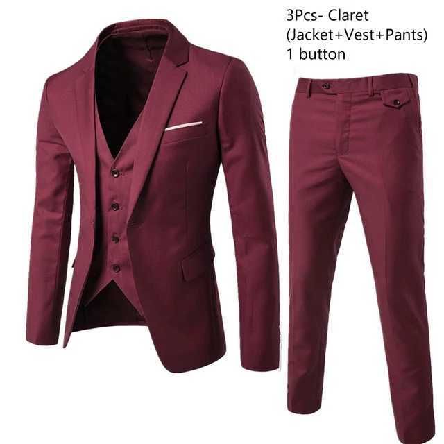 claret 3-piece suit