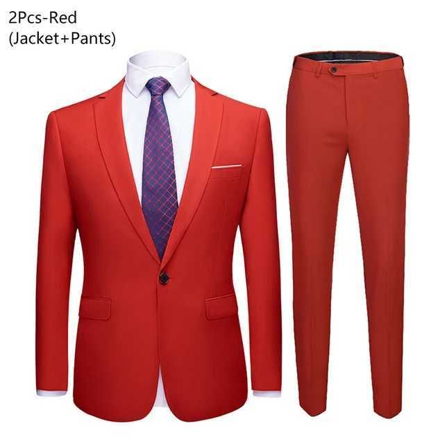 red 2-piece suit